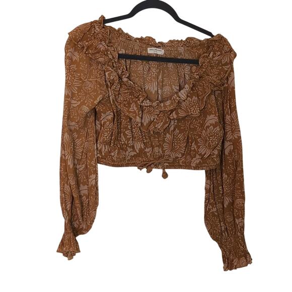 🔥Spell Lioness Peasant Blouse In Caramel - Picture 2 of 6